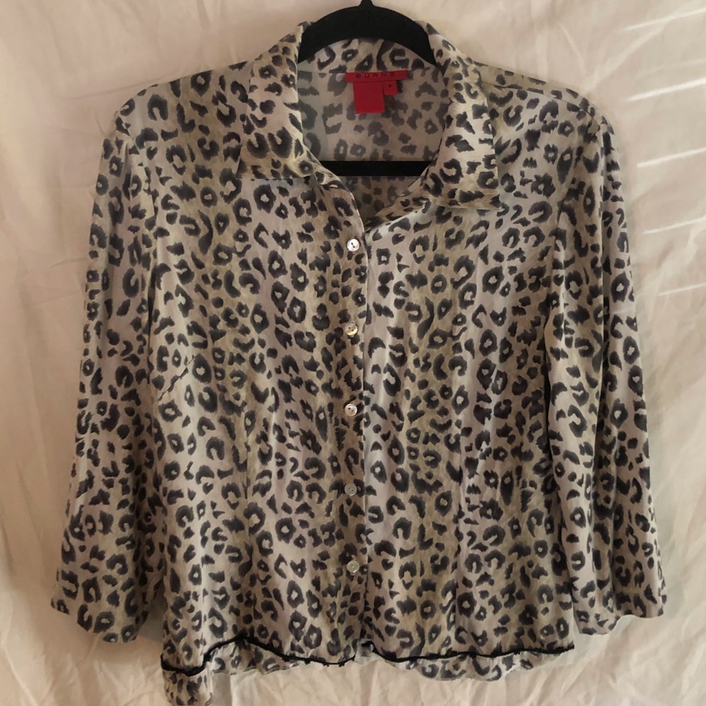 Silk cheetah blouse